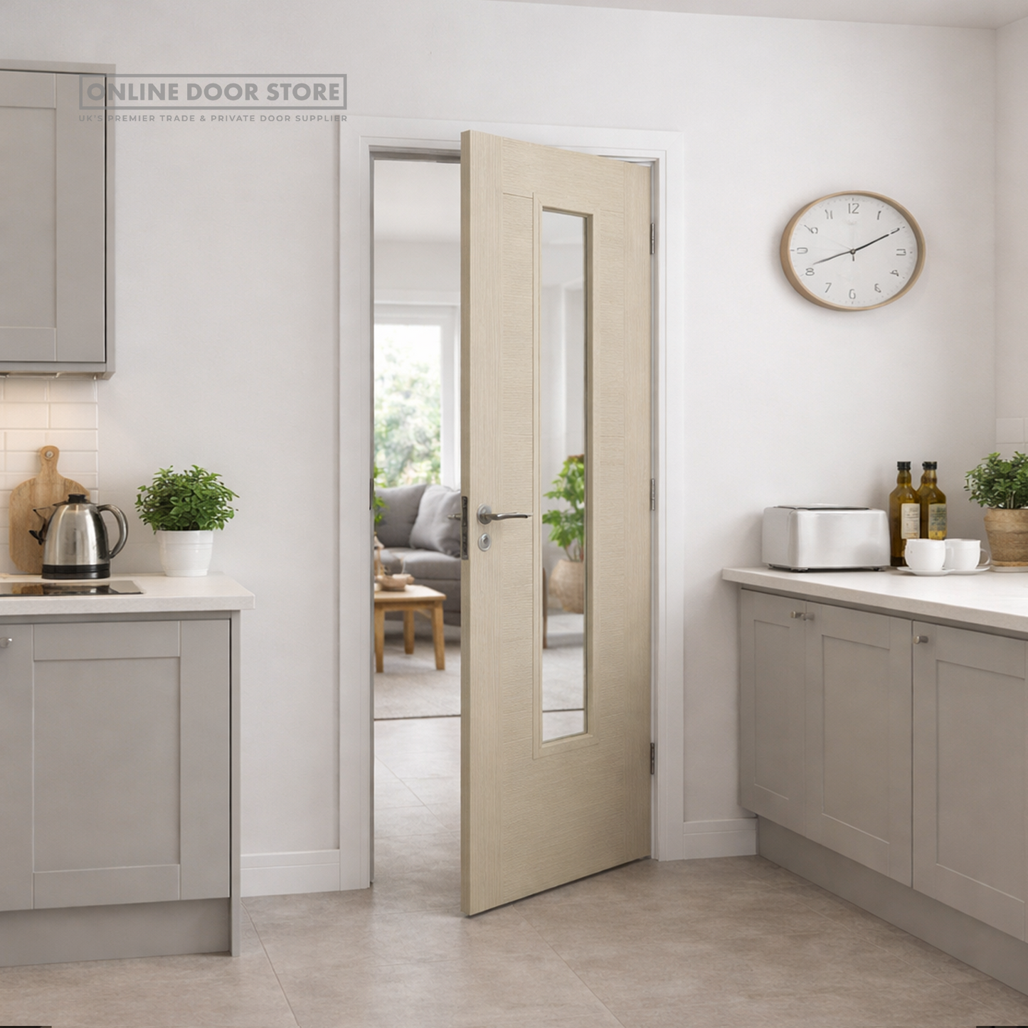 JB Kind Tigris Ivory Glazed Laminated Internal Door