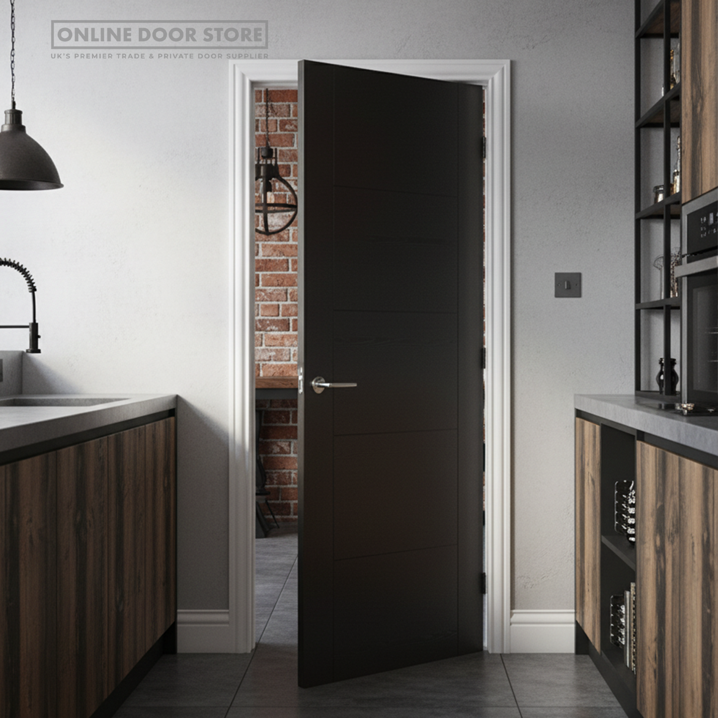 LPD Black Laminated Vancouver Internal Door