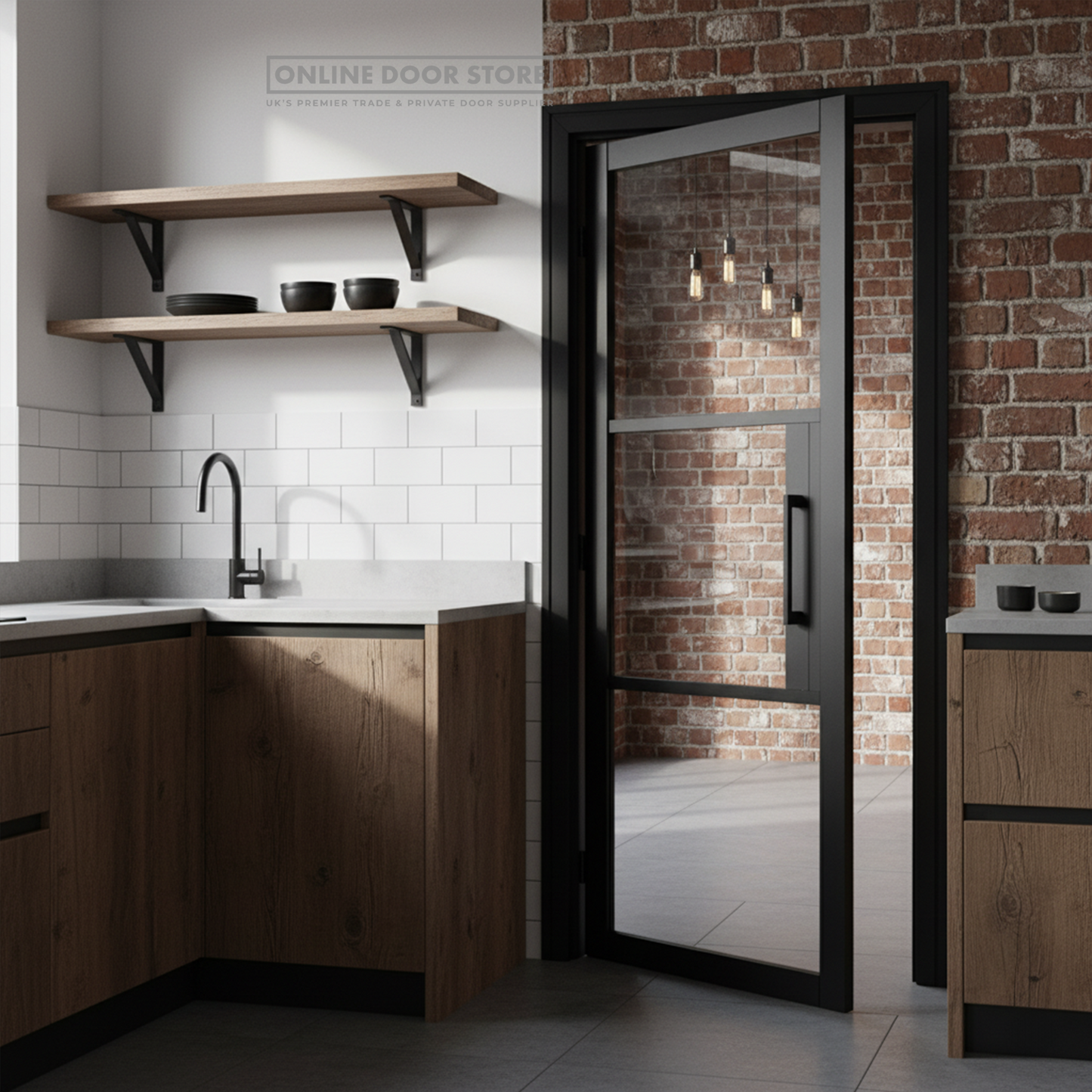 LPD Black Tribeca 3L Clear Internal Glazed Door