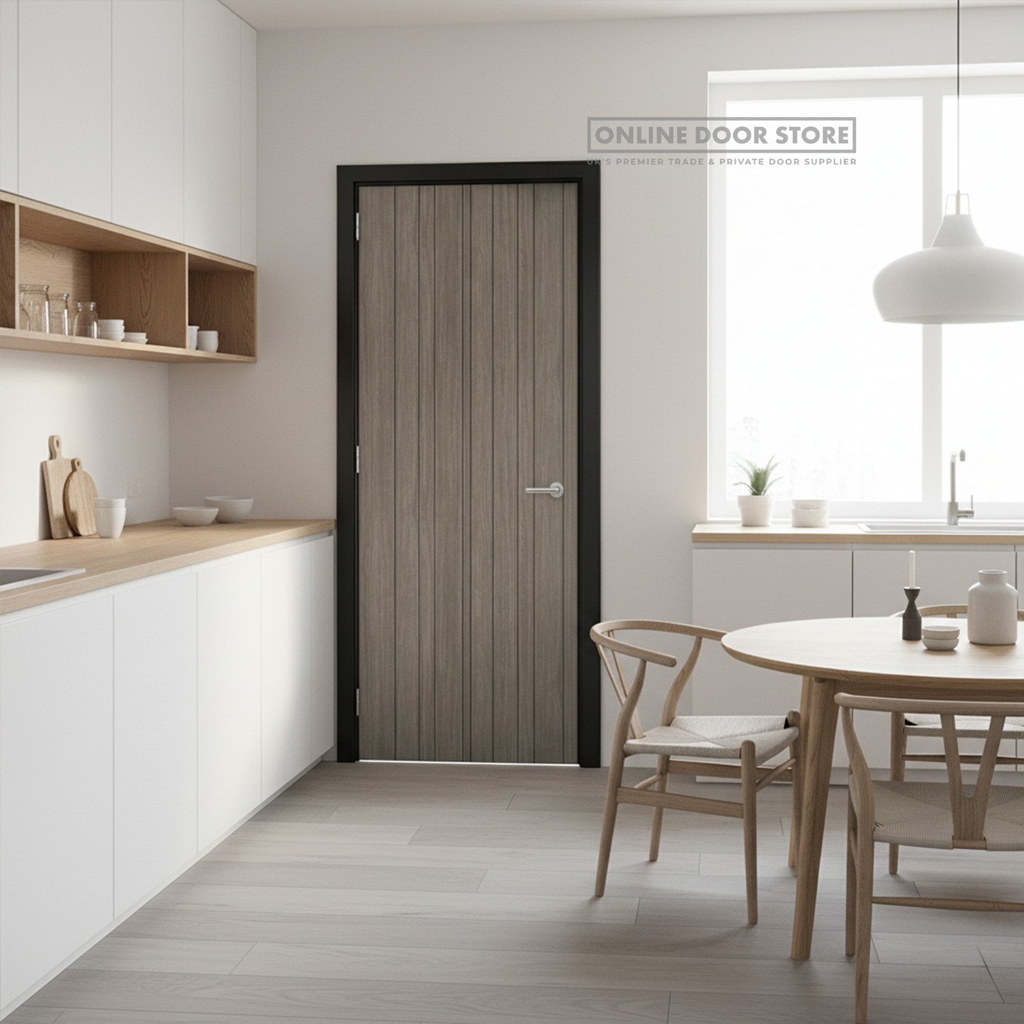 LPD Laminate Light Grey Montreal Solid Internal Door