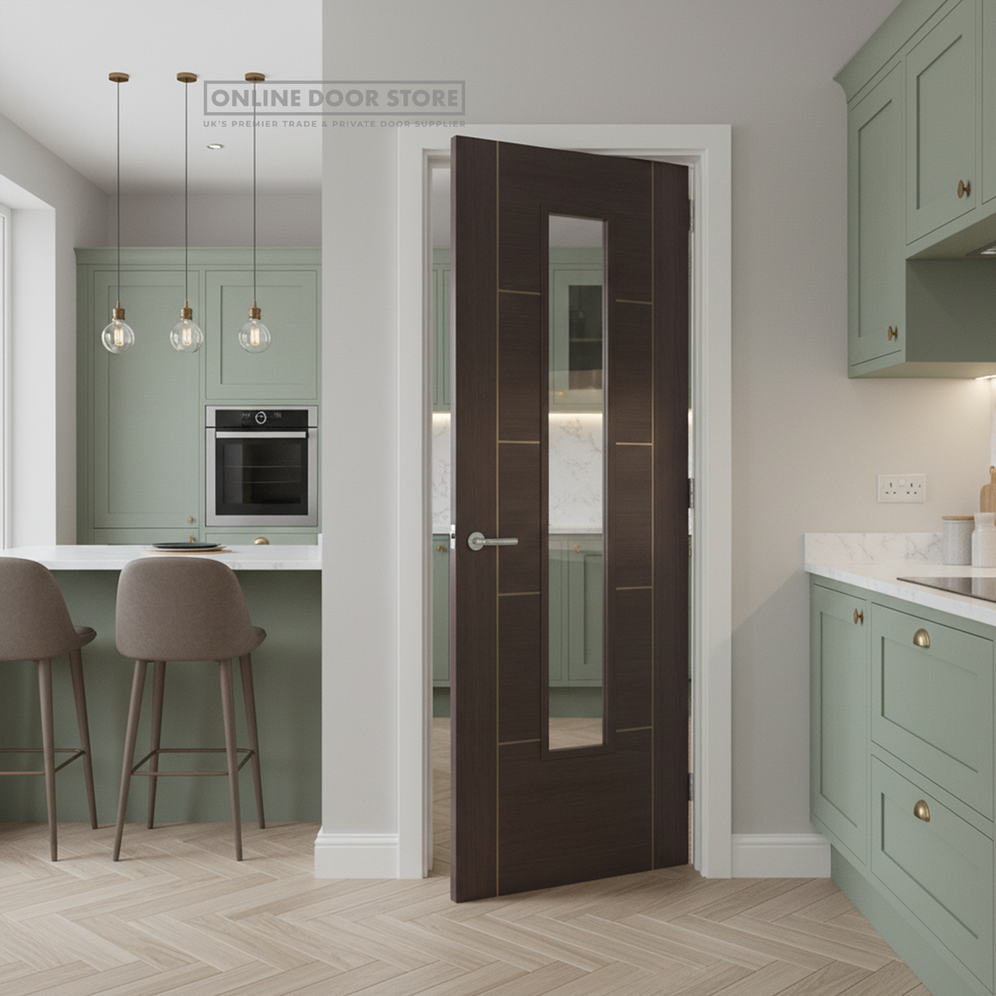 LPD Medium Grey Laminated Vancouver Internal Glazed Door