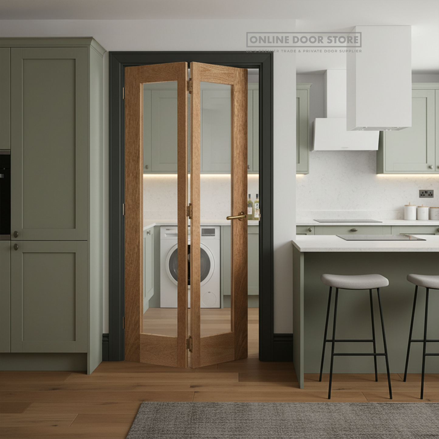 LPD Oak Contemporary Pattern 10 Bi-Fold Internal Glazed Door