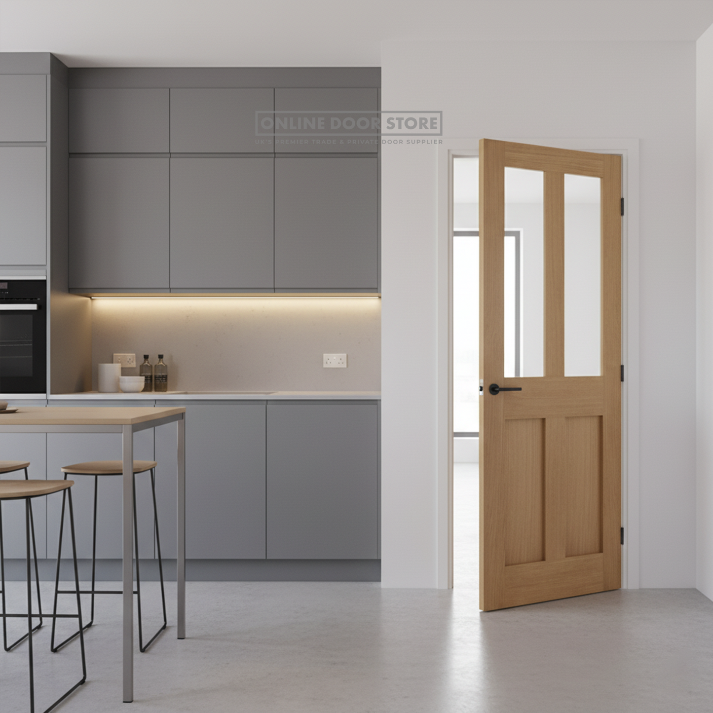 LPD Oak London Internal Glazed Door 2L