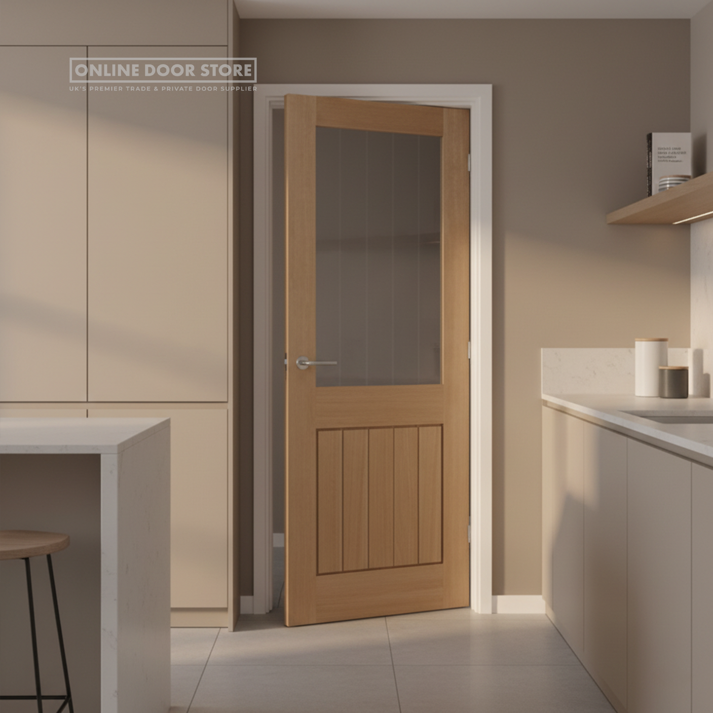 LPD Oak Mexicano Half Light Glazed Fire Door