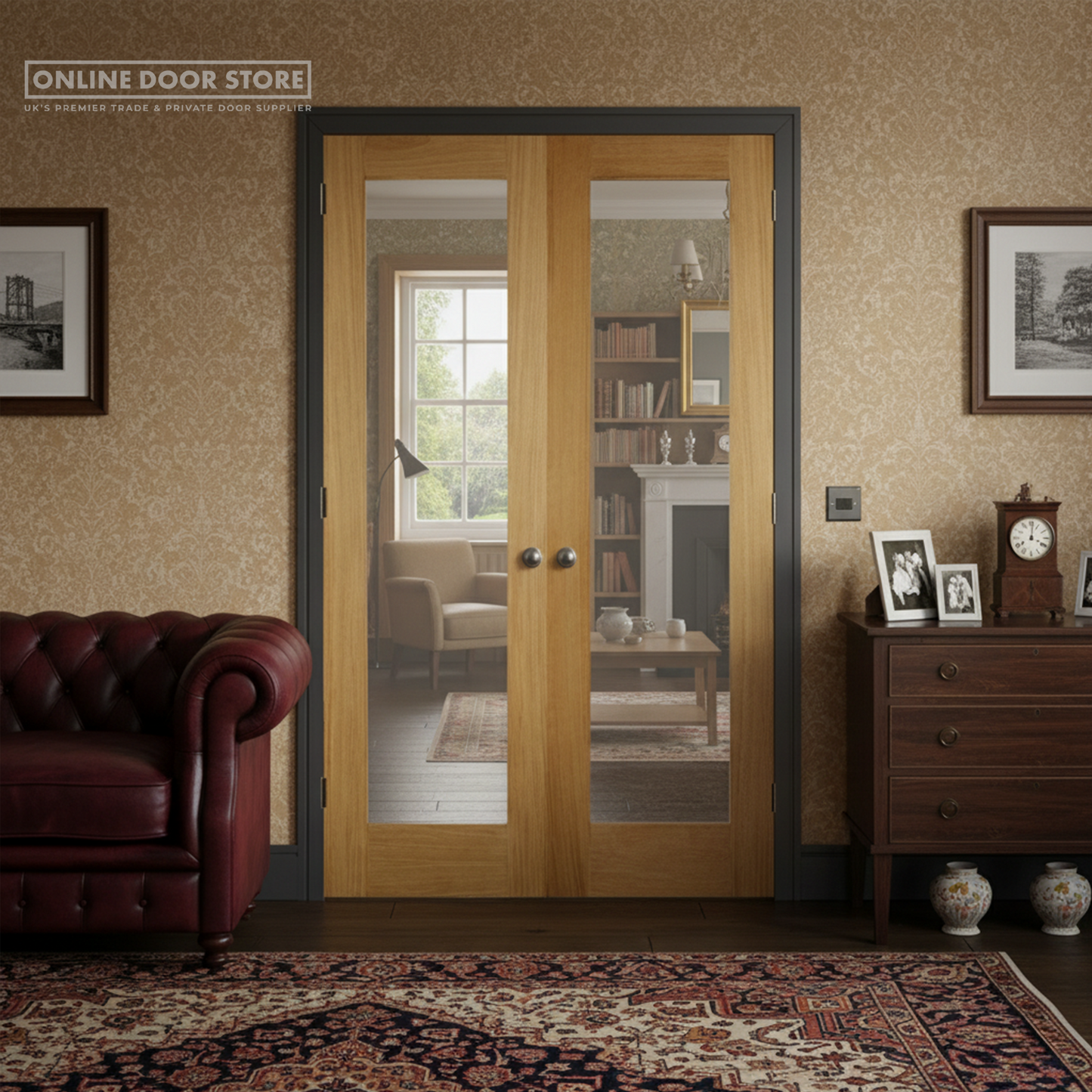 LPD Oak Pattern 20 Internal Glazed Door Pair
