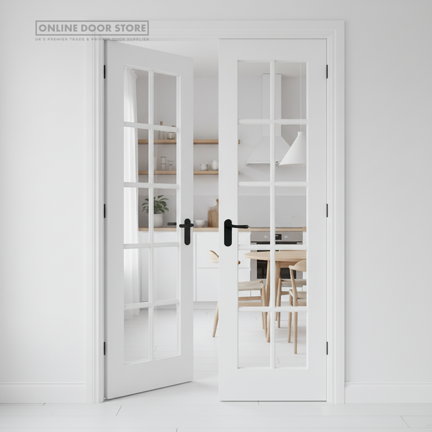 LPD Pairs GTPSA Clear Bevelled Glass Internal Glazed Door
