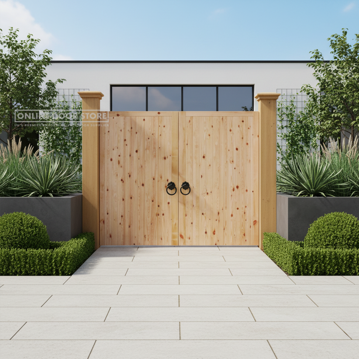 LPD Redwood FL&B Garage Door Pair