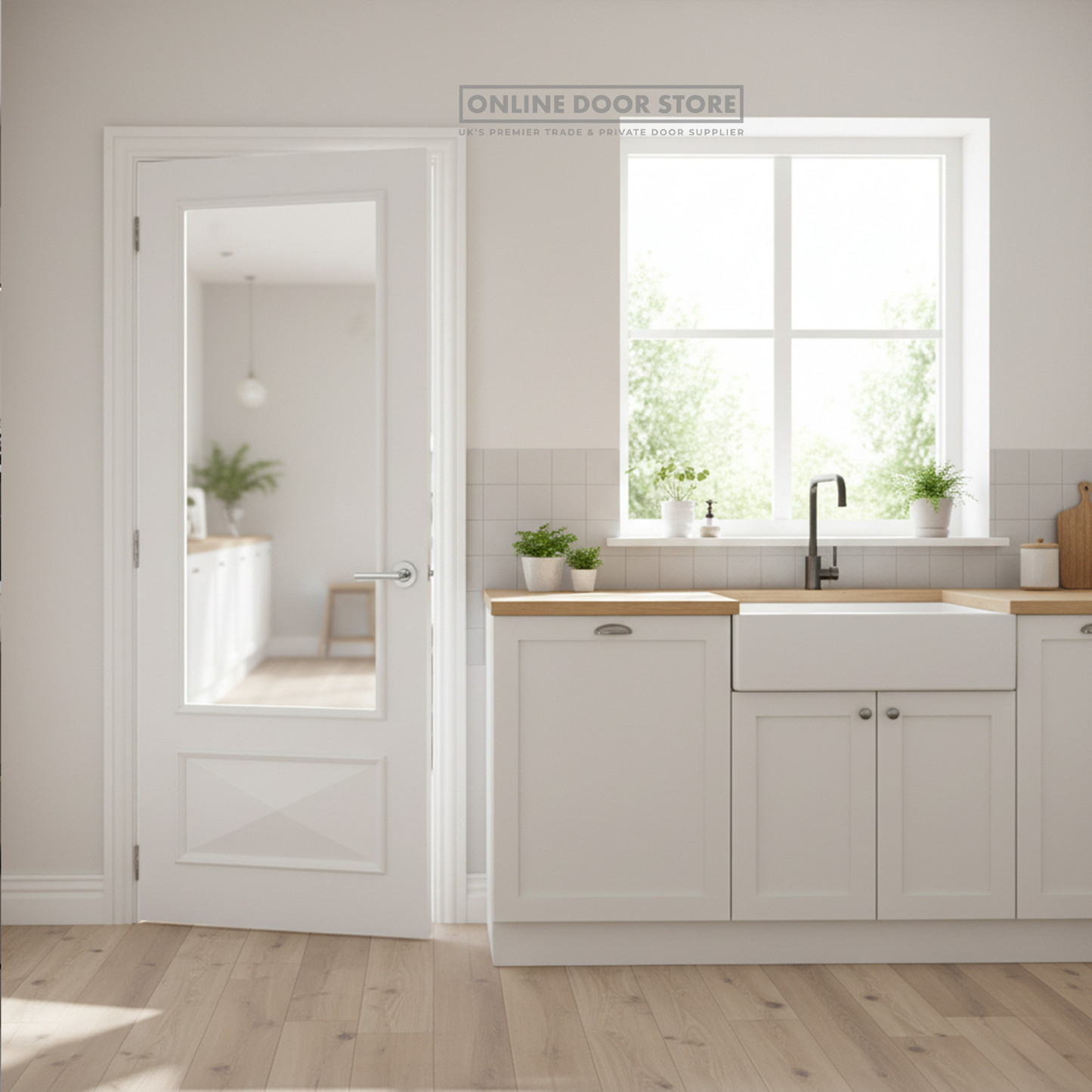 LPD White Knightsbridge 1L Internal Glazed Door