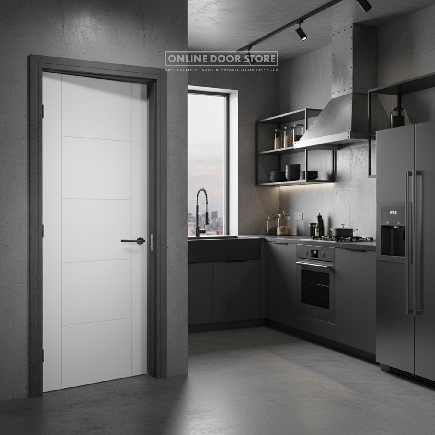 LPD White Vancouver 5P FD30 Fire Door