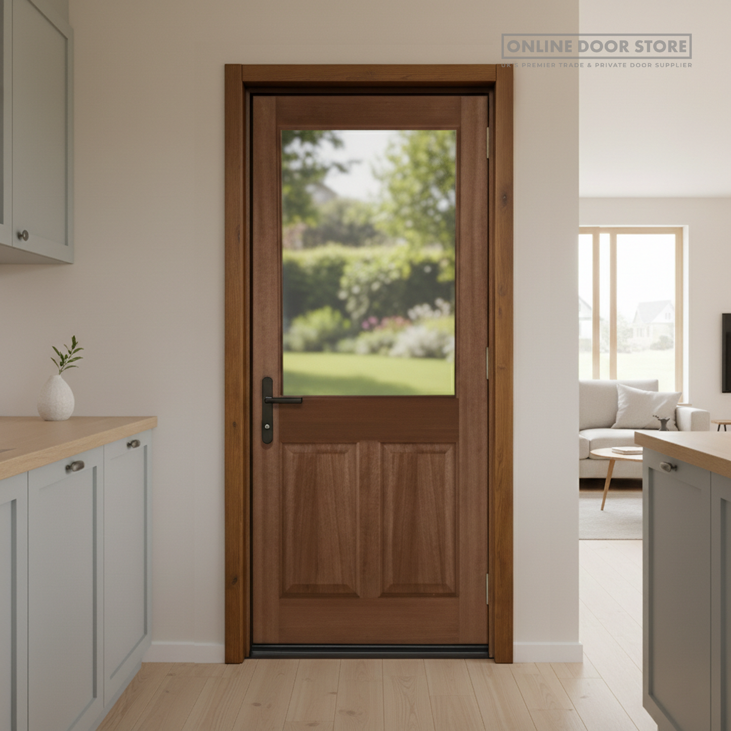 Mendes 2XG 2 Panel Hardwood Unglazed External Door
