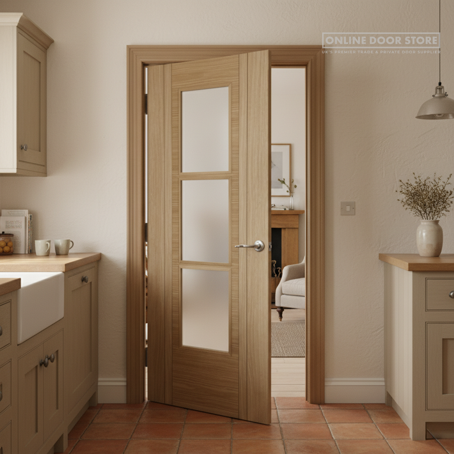 Mendes Capri Pre-Finished Oak 3 Light Internal Glazed Door
