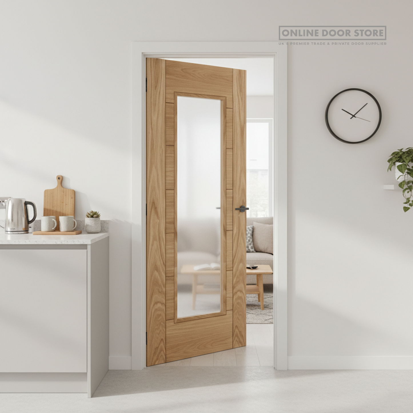 Mendes Corsica Pre-Finished Oak Glazed FD30 Fire Door
