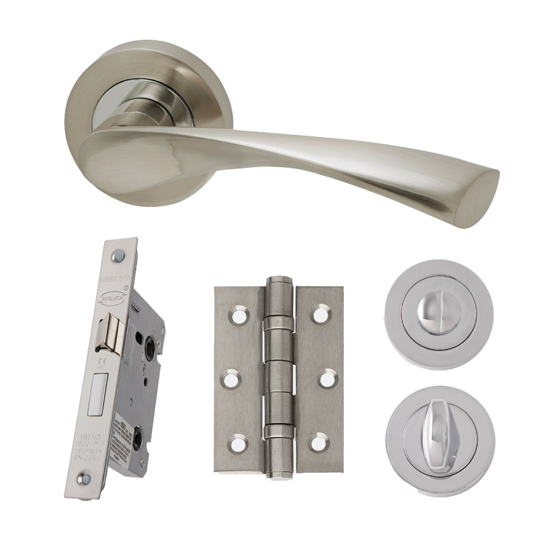 LPD Solar Chrome Tone Privacy Handle Hardware Pack