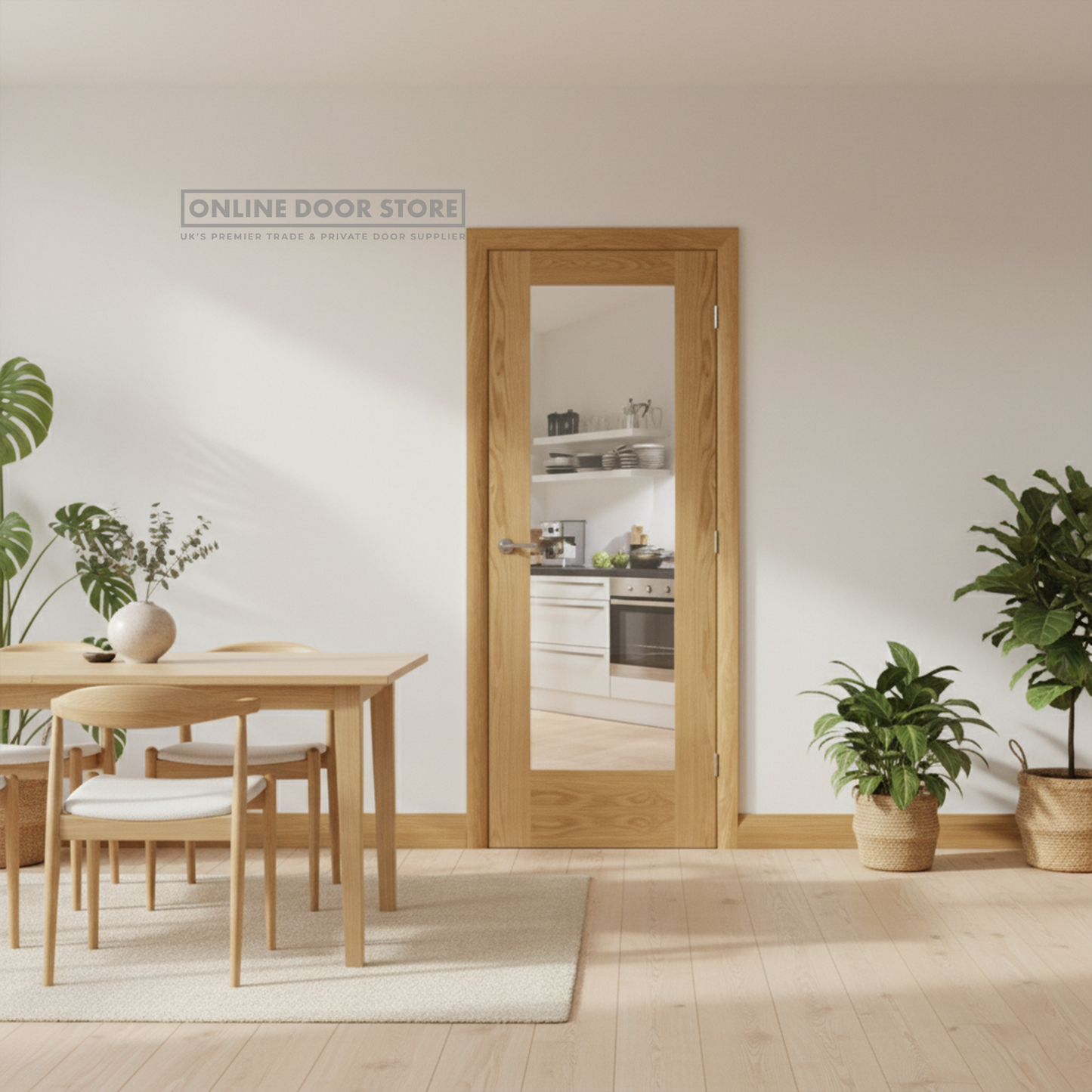 XL Joinery Pattern 10 Oak Clear Internal Glazed Door