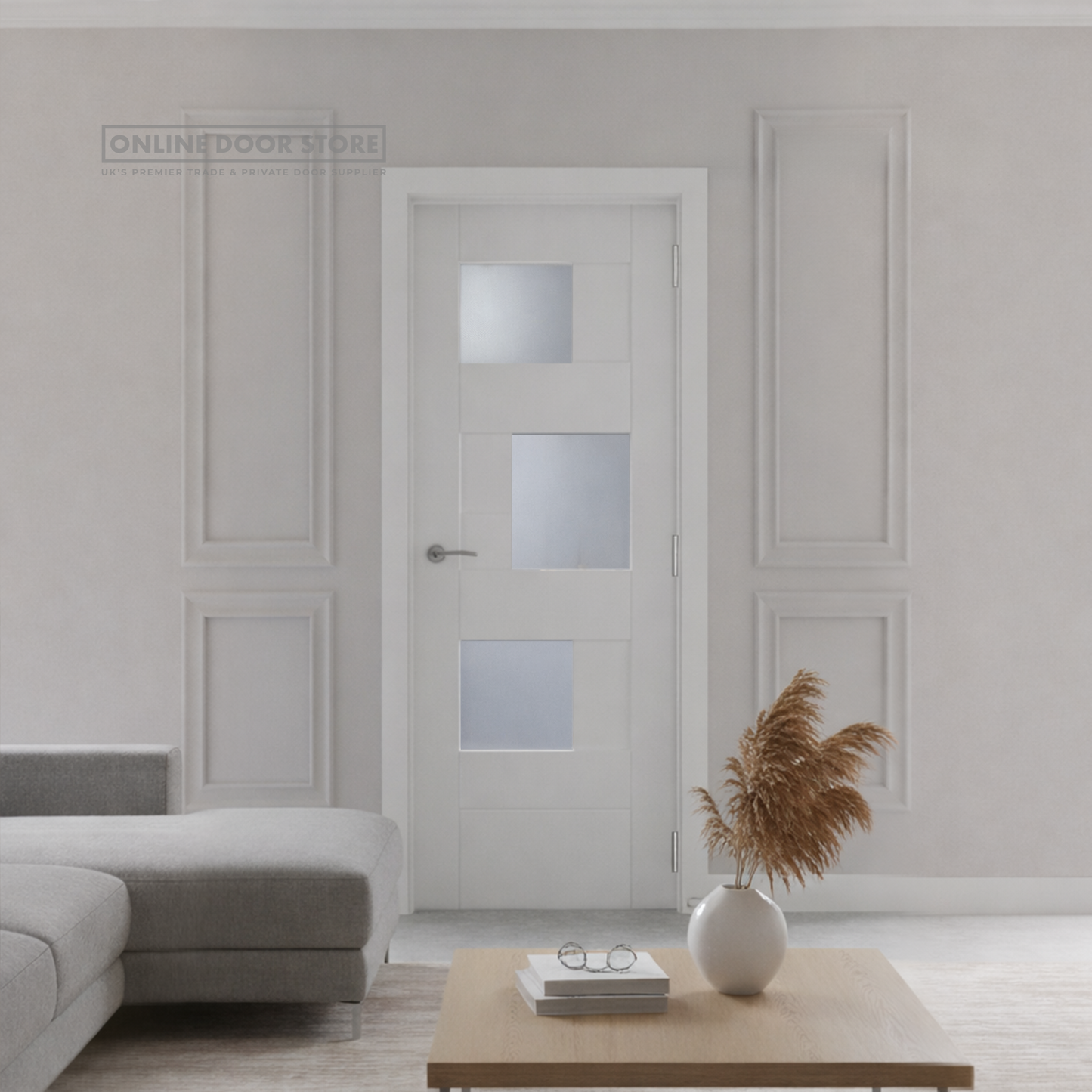 XL Joinery Perugia Finished White Clear Internal Glazed Door