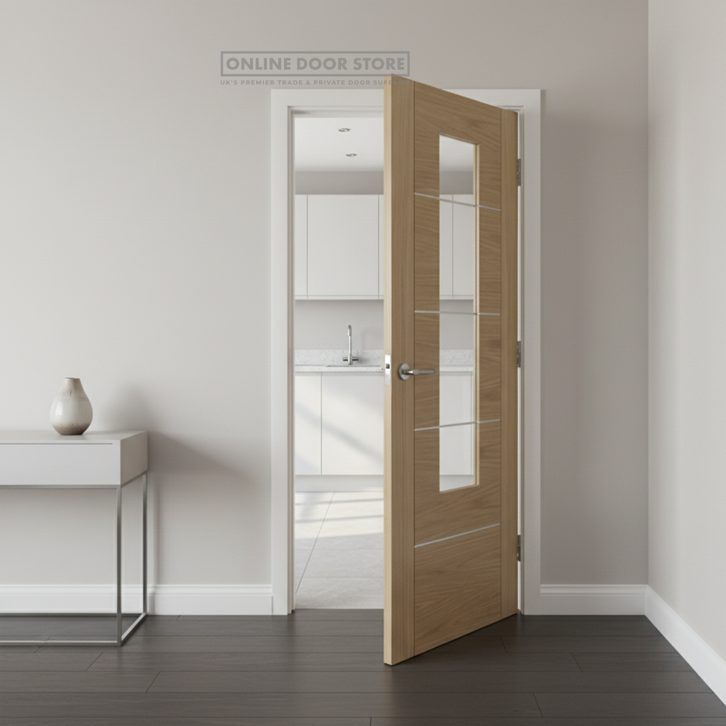 XL Joinery Portici Pre-Finished Oak Clear Internal Glazed Door