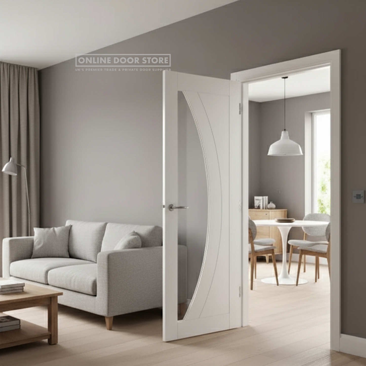 XL Joinery Salerno White Primed Clear Internal Glazed Door