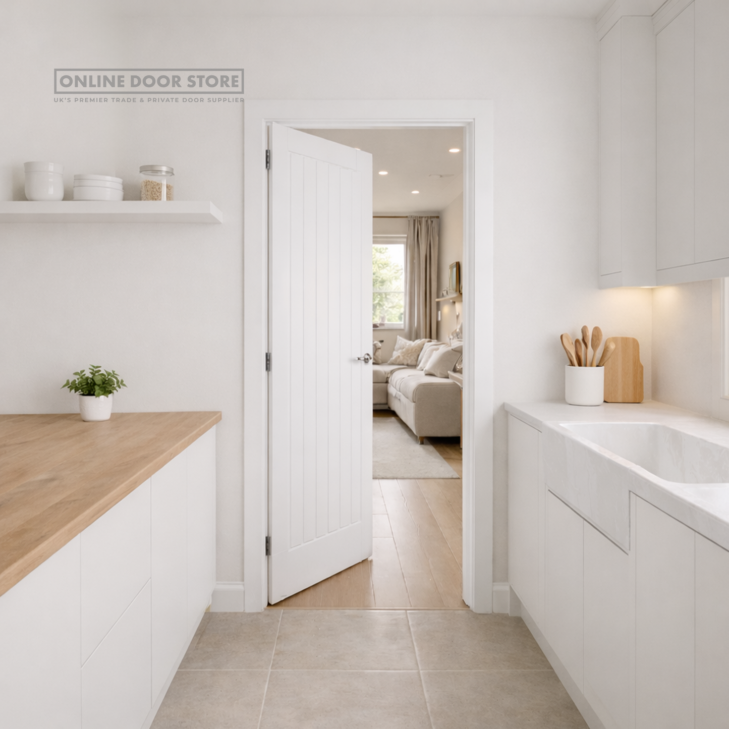 XL Joinery Suffolk White Primed Internal Door