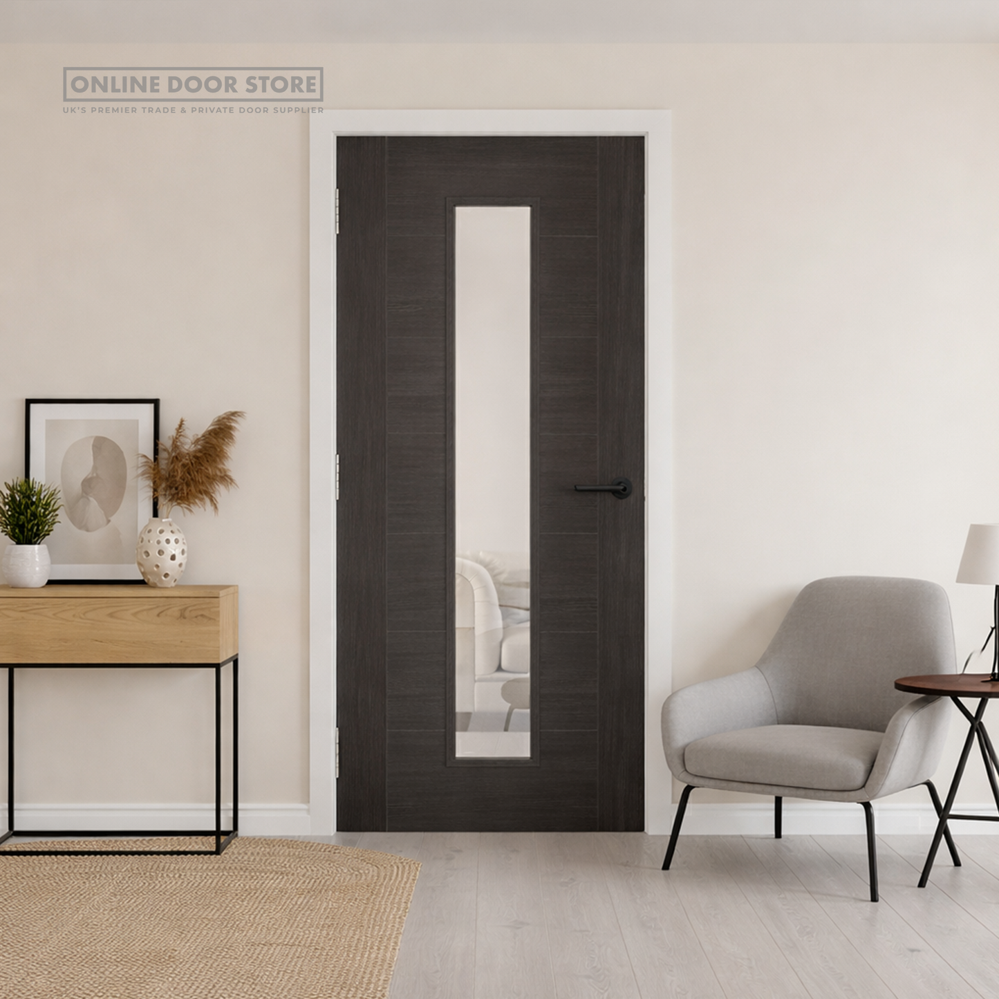XL Joinery Umber Grey Laminate Palermo Internal Glazed Door