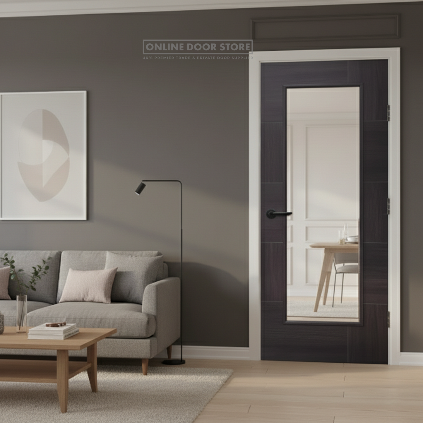 XL Joinery Umber Grey Laminate Ravenna Internal Glazed Door