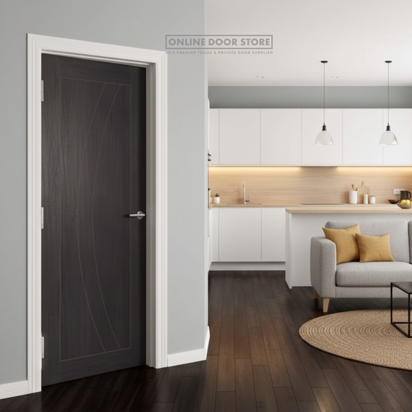 XL Joinery Umber Grey Laminate Salerno Internal Door