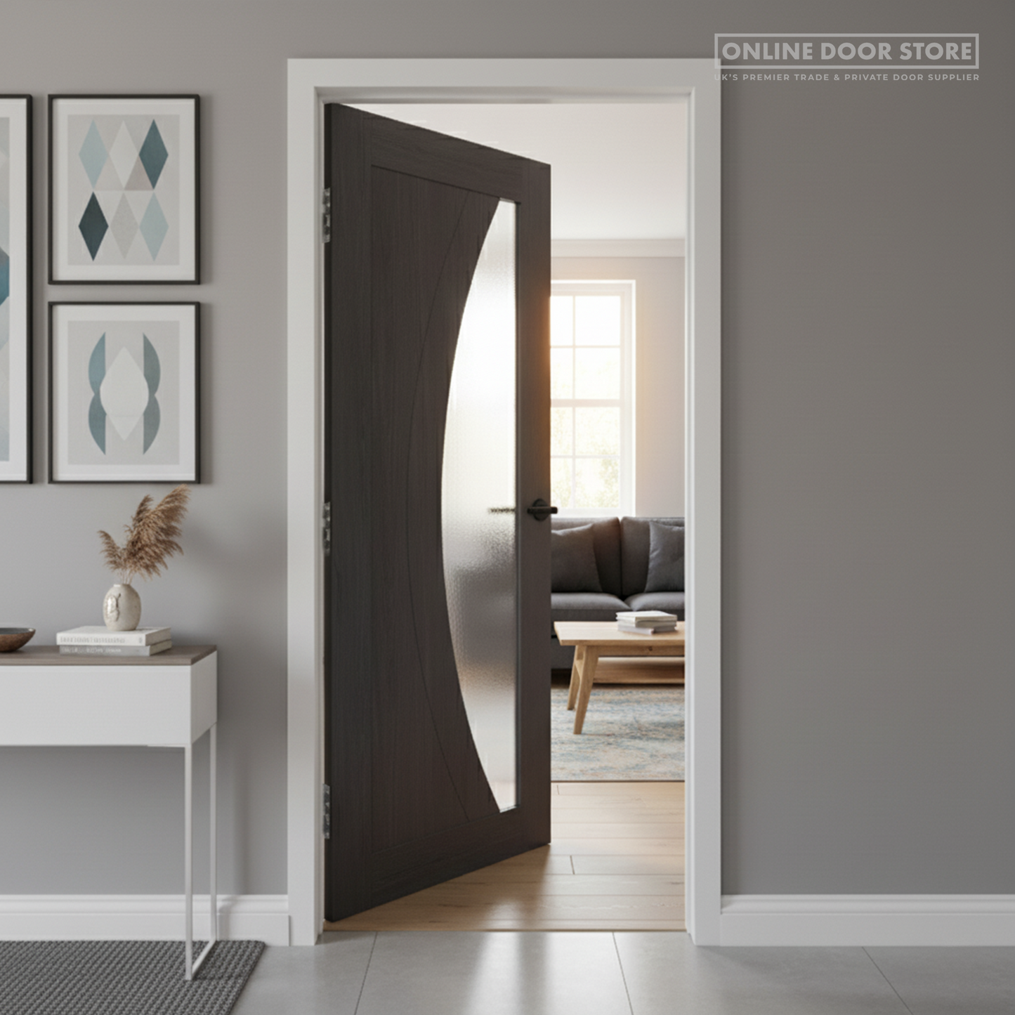 XL Joinery Umber Grey Laminate Salerno Internal Glazed Door