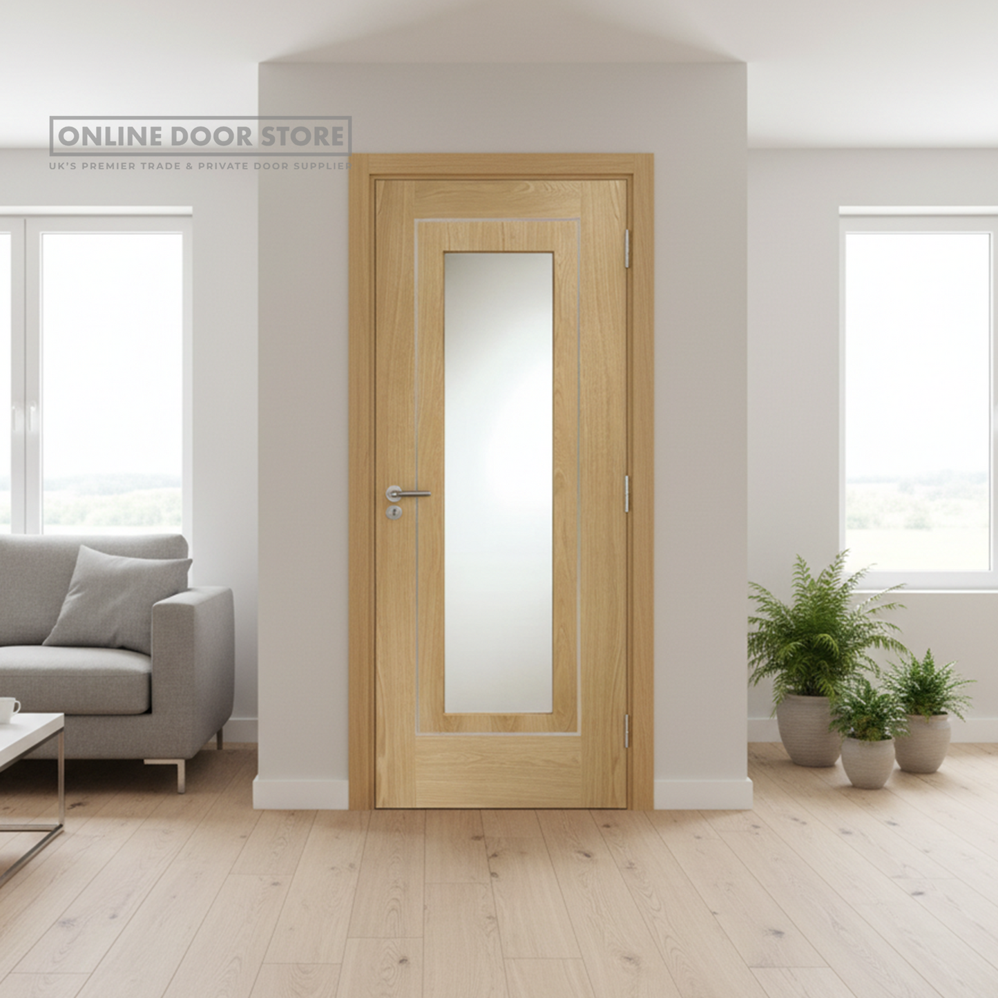 XL Joinery Varese Pre-Finished Oak Clear Internal Glazed Door