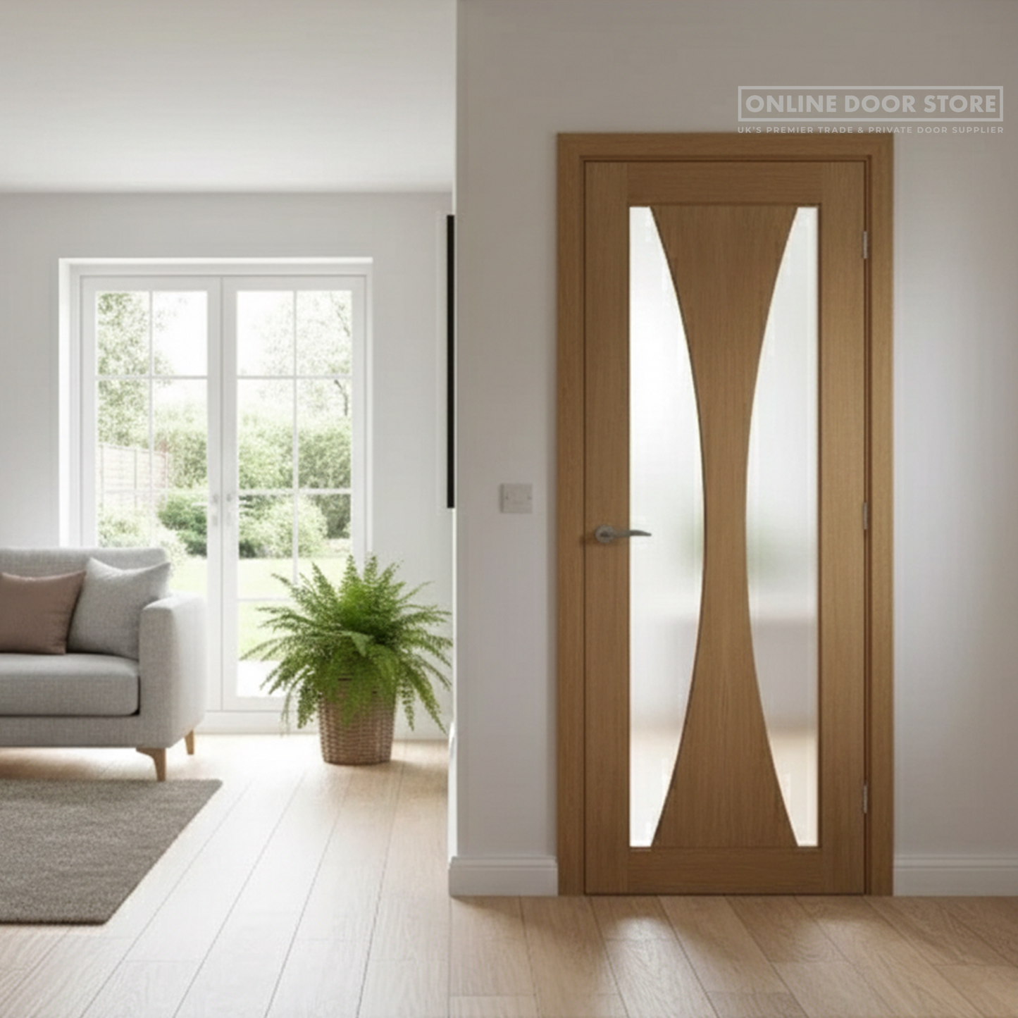 XL Joinery Verona Oak Frosted Internal Glazed Door