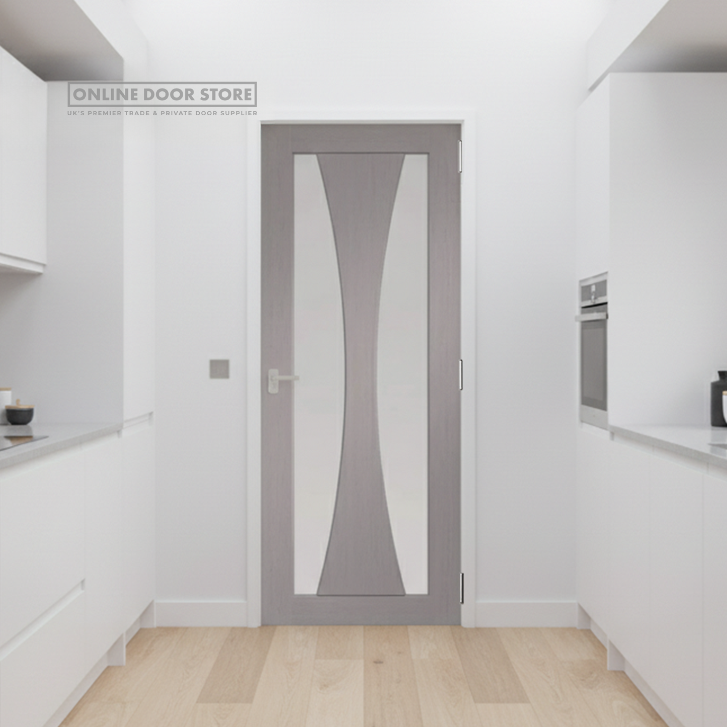 XL Joinery Verona Pre-Finished Light Grey Clear Internal Glazed Door