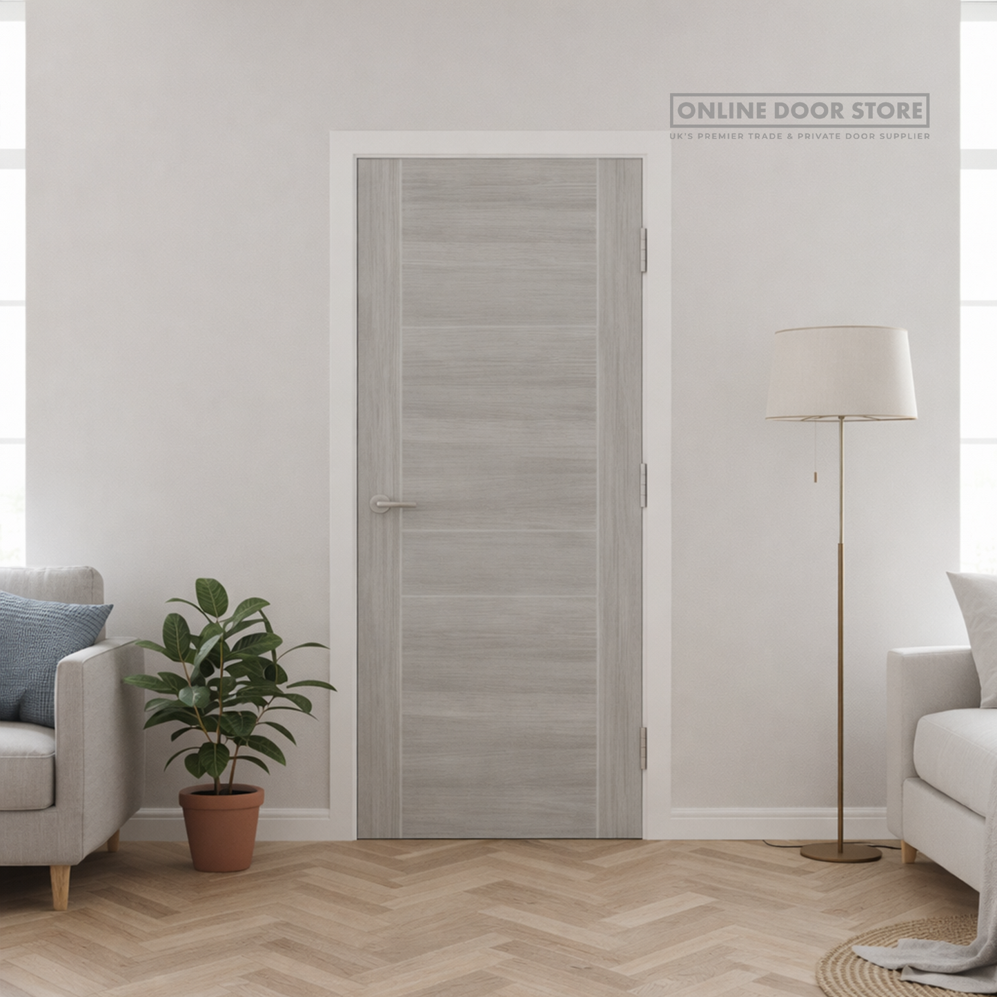 XL Joinery White Grey Laminate Forli Internal FD30 Fire Door