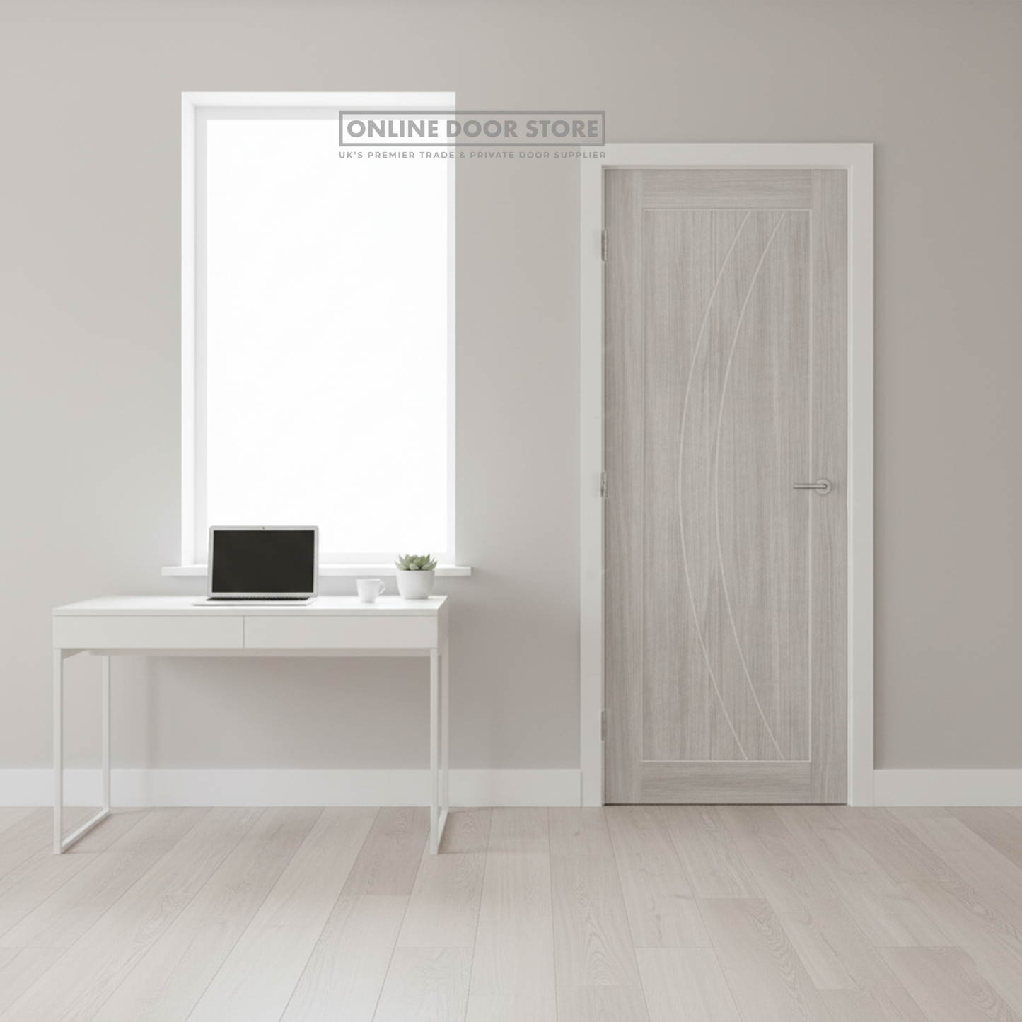 XL Joinery White Grey Laminate Salerno Internal Door