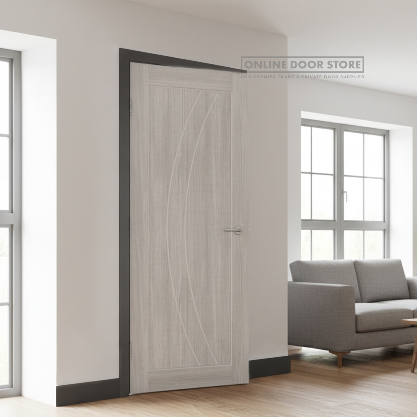 XL Joinery White Grey Laminate Salerno Internal FD30 Fire Door
