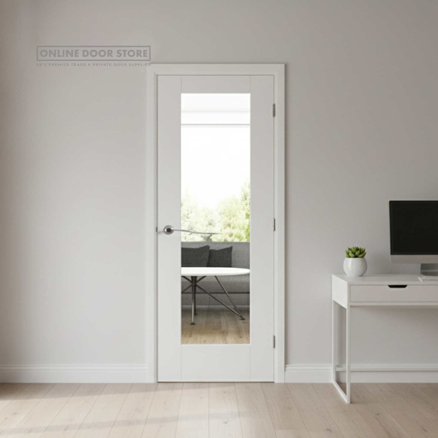 XL Joinery White Primed Clear Glazed FD30 Fire Door