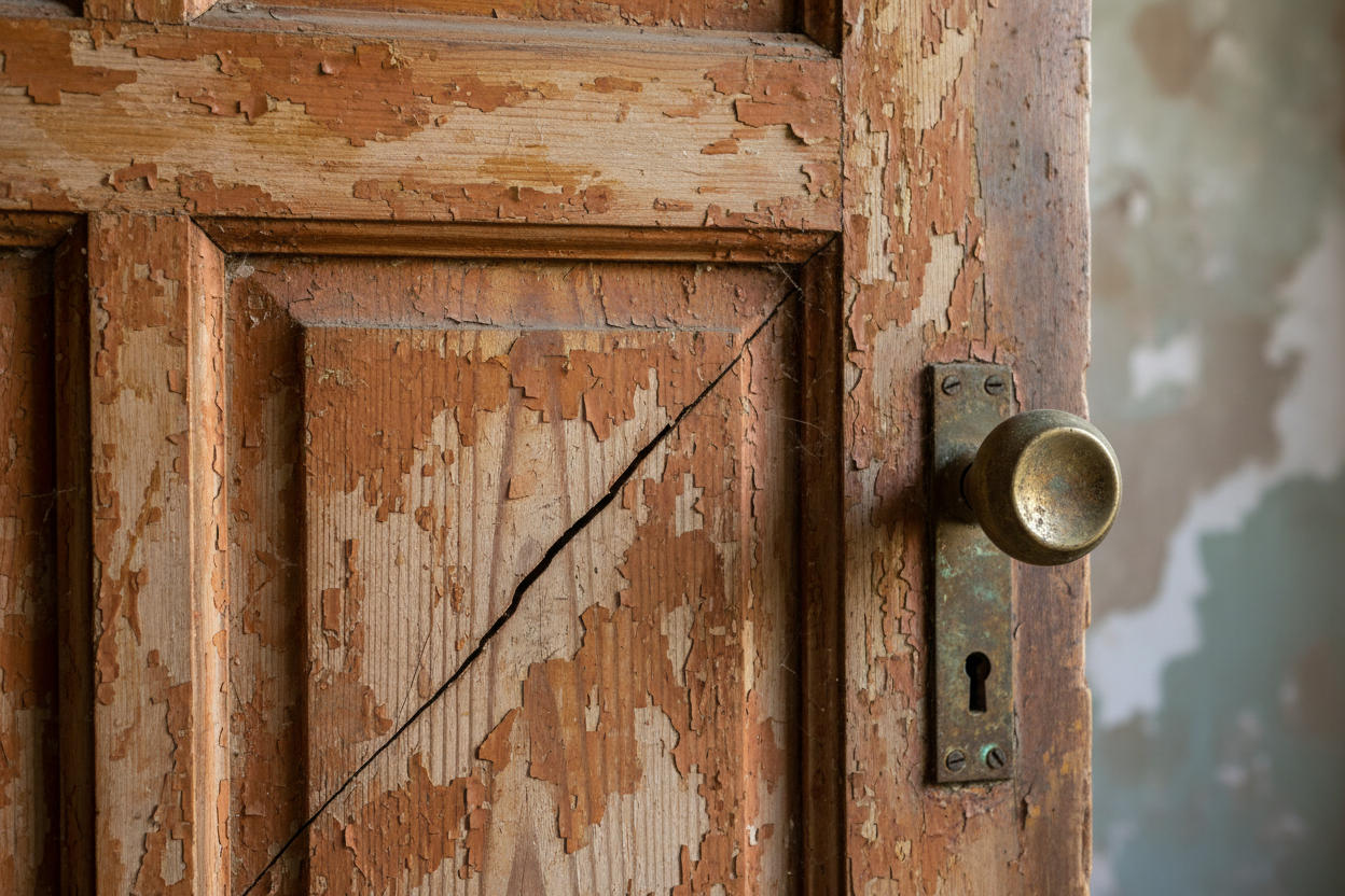 crack in a door panel