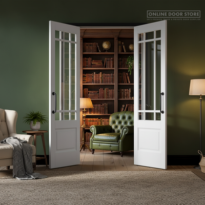 LPD White Downham Internal Glazed Door 9L Pair