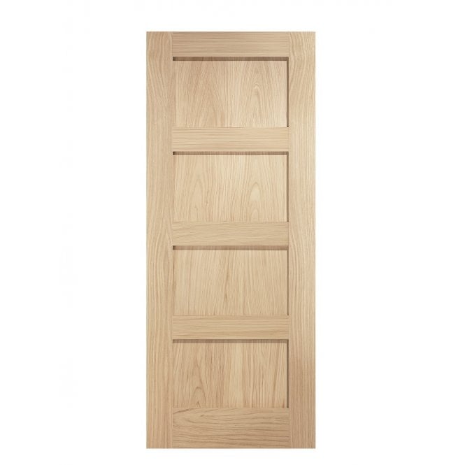 Aster Contemporary Shaker Four Panel Unfinished Oak Internal Door