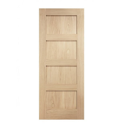 Aster Contemporary Shaker Four Panel Unfinished Oak Internal Door