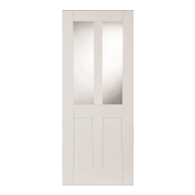 Mendes Deluxe White Primed 2 Panel 2 Light Shaker Clear Internal Glazed Door