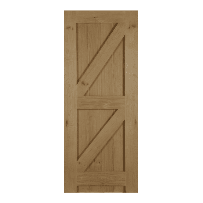 Mendes Framed Ledged and Braced Un-Finished Oak Flush Internal Door
