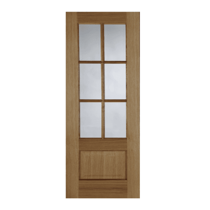 Mendes Hampstead Pre-Finished Oak 6 Light Clear Internal Glazed Door