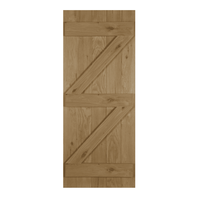 Mendes Ledged and Braced Un-Finished Oak Flush Internal Door