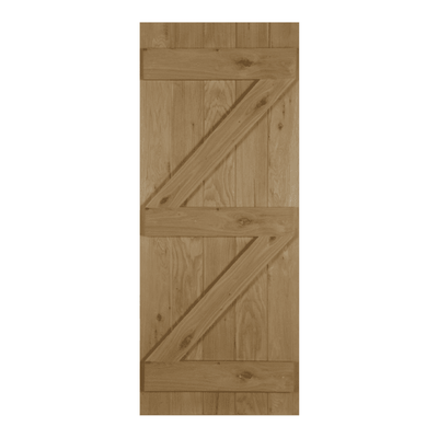 Mendes Ledged and Braced Un-Finished Oak Flush Internal Door