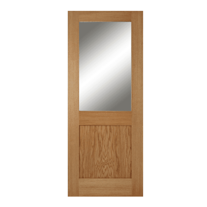 Mendes Marlbrough Un-Finished Oak 1 Panel 1 Light Clear Internal Glazed Door