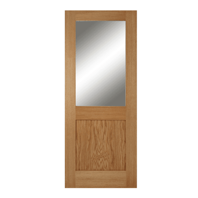 Mendes Marlbrough Un-Finished Oak 1 Panel 1 Light Clear Internal Glazed Door