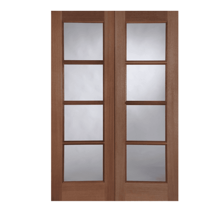Mendes Pattern 70 Hardwood Unglazed External Door Pair