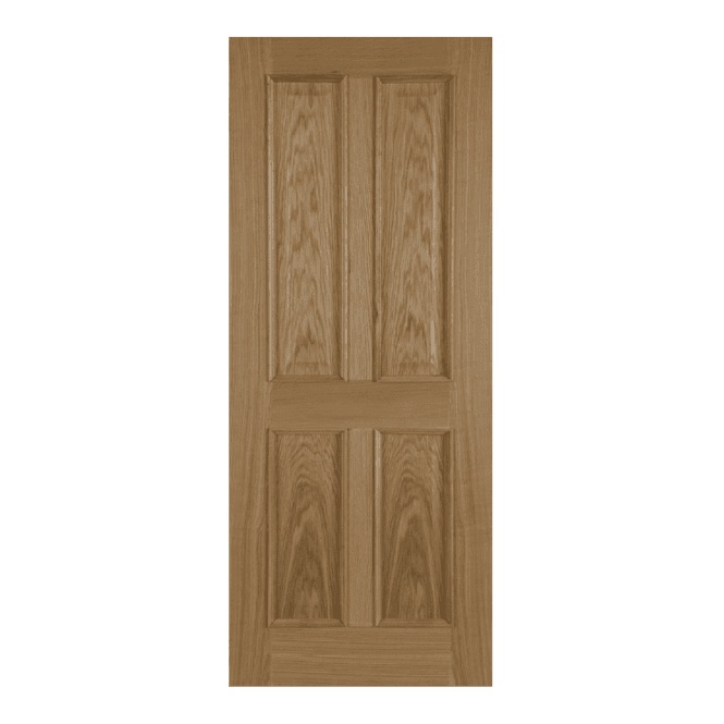 Mendes Raised Moulding Un-Finished Oak 4 Panel FD30 Fire Door