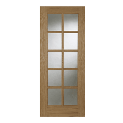 Mendes Un-Finished Oak 10 Light Clear Internal Glazed Door