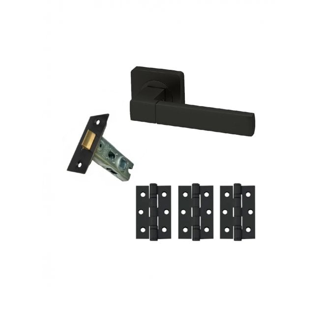 Intelligent Hardware Cube Lever Square Rose in Matt Black RAL9004