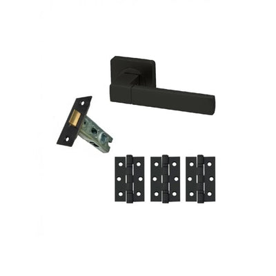 Intelligent Hardware Cube Lever Square Rose in Matt Black RAL9004