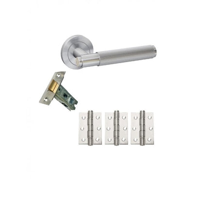 Intelligent Hardware Developer Knurled Lever in Polished Chrome / Polished Chrome on Round Rose